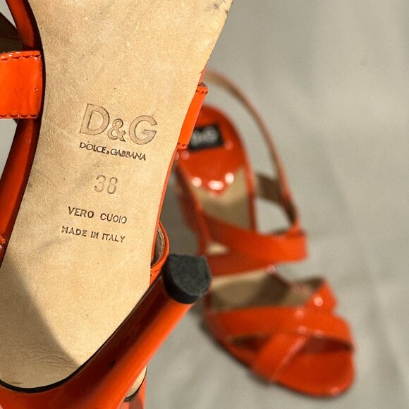 Dolce & Gabbana - Heeled Sandals - Patent Leather - Orange - Picture 2 of 4